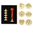 thumbnail image 1 of Kit de sellos de cera LIUXGMXG 6 cabezales de sello Sello de cobre, 1 of 5