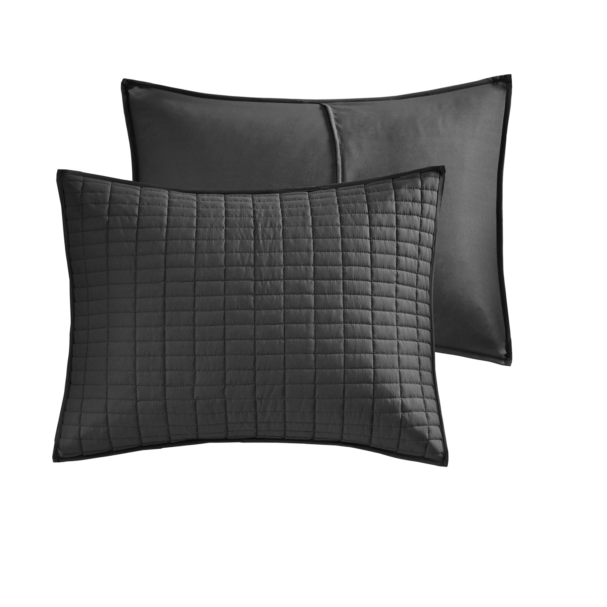Comfort Spaces 3-Piece Micorfiber Mini Bed in A Bag Quilt Set, Queen, Black, Kienna All Season Reversible Blanket