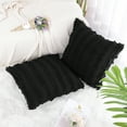 thumbnail image 3 of Unique Bargains 2-Pack Tassel Striped Throw Pillow Covers Black 18" x 18", 3 of 7