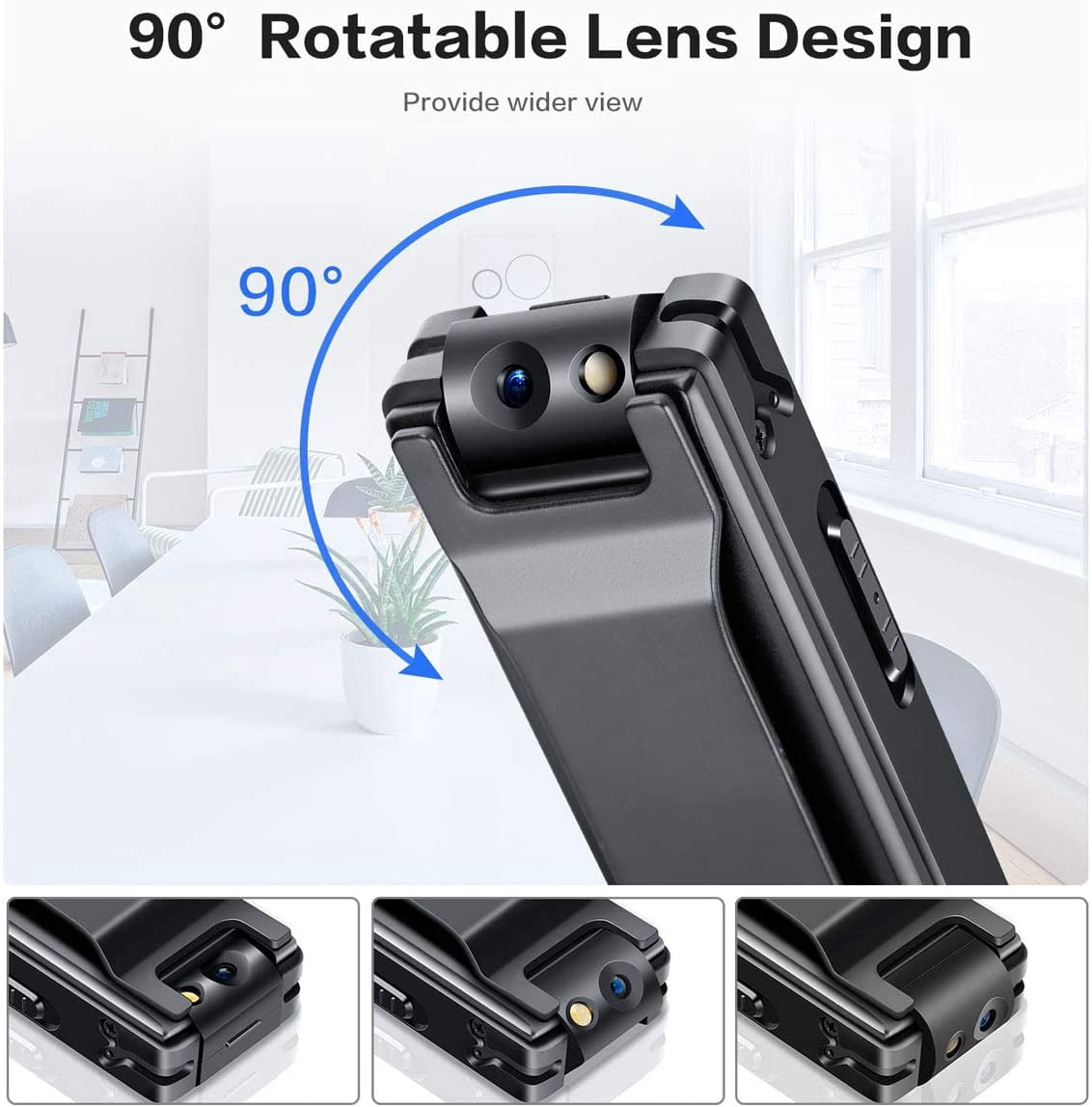 TELELE 64GB Mini Body Camera - 1080P HD Wearable Security Camera with Motion Detection, 130° Wide Angle, 6H Battery Life, No WiFi Needed (Includes 64GB Card)