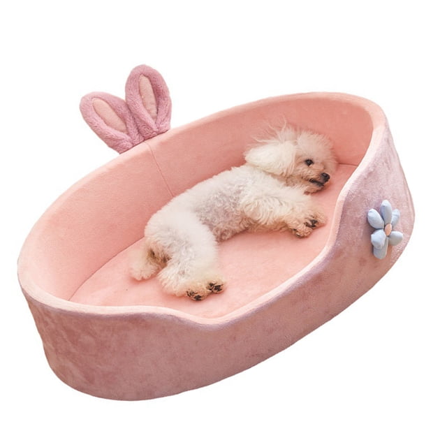 Cama Rosa Suave Para Mascotas, Comodidad Para Todas Las Estaciones Camas Para Gatos Para Perros Pequeños Cama Con Cojín Para Perros Y Gatos Con Fundas Extraíbles Y Lavables Cama