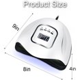 thumbnail image 2 of Led Uv Nail Lamp , UV Lamp for Gel Nail ,150W Nail Light Curing Lamp with 4 Timer , Automatic Sen or Led Digital Di play UV Lamp, for Fingernail and Toenail, 2 of 8