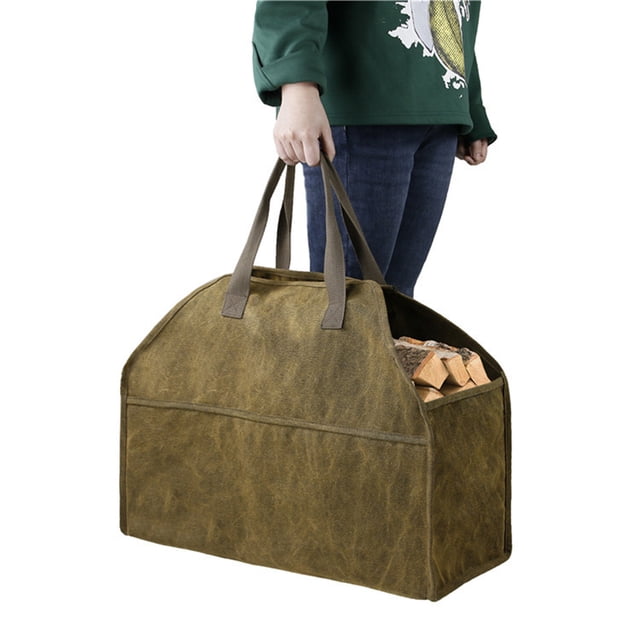 Support de Rangement pour Bûches Sac à Bois en Toile Durable Organisateur Portable Extérieur