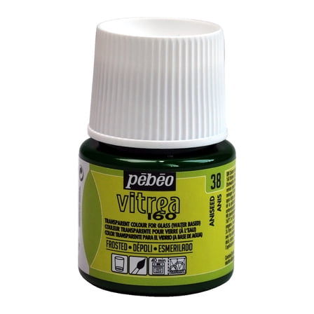 Pebeo Vitrea 160 Glass Paint, 45ml, Frosted, Aniseed Green