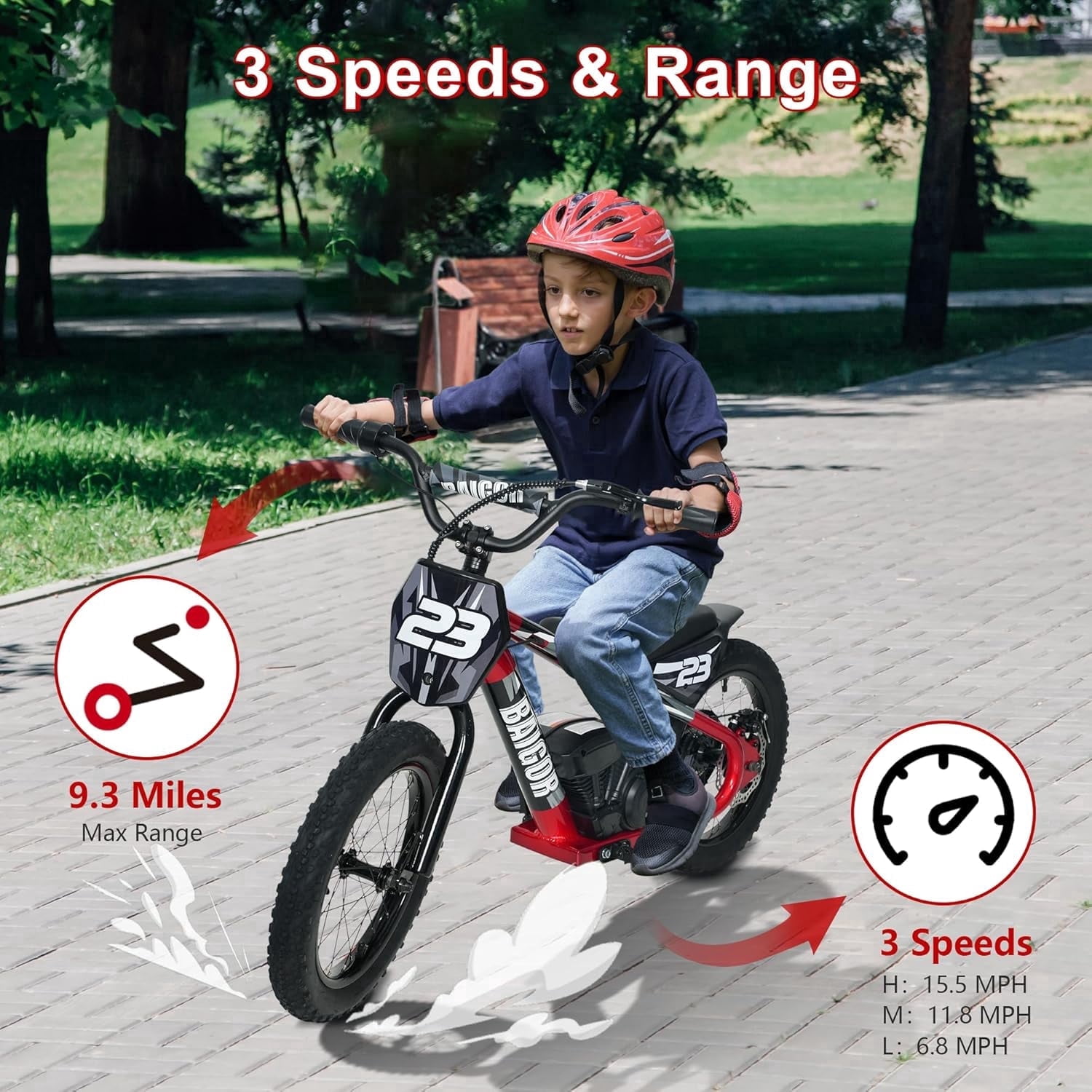 NEORIVER Electric Dirt Bike for Kids Ages 6-12, 250W Electric Motorcycle Up to 15.5MPH, 24V Detachable Battery, 16'' Inflatable Tire Electric Balance Bike with Kickstand