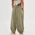 thumbnail image 5 of Tittly Palazzo Pants Lounge Pants Women Linen Pants Women Straight Leg Summer Cotton Casual High Waist Elastic Linen Beach Pants Pants for Women Trendy Comfy Pants Women AG L, 5 of 9