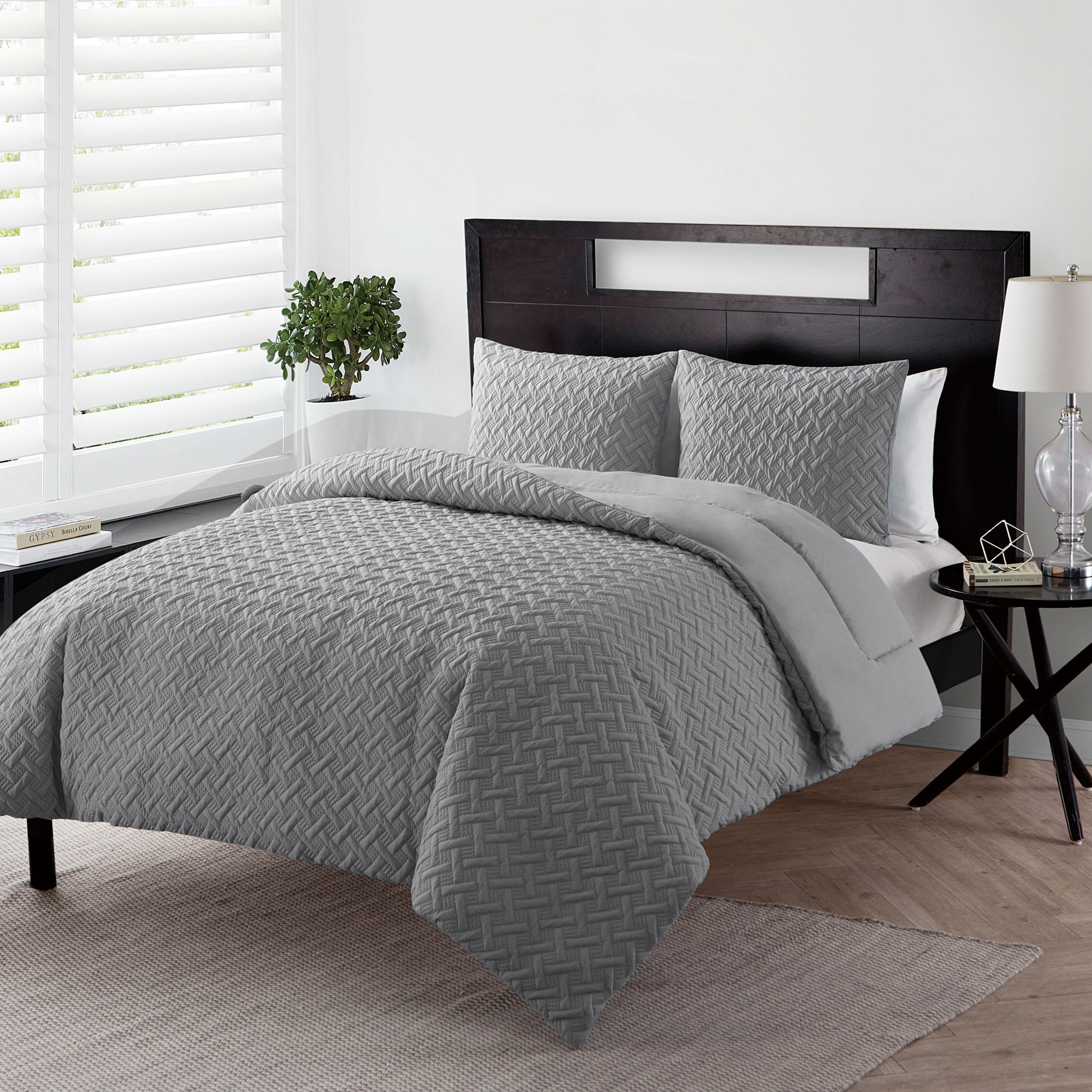 VCNY Home Nina II 2-Piece Grey Geometric Comforter Set, Twin/Twin XL, Adult, Unisex