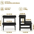thumbnail image 2 of Step Stool for Toddlers - Two Step Stools Toddler 300 lbs Capacity with Safety Non-Slip Design, Natural Step Stool for Bathroom, Kitchen Dual Height Step Stools for Kids Black, 2 of 9