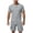 Gray., variant on Men Post Outfit Short Sleeve Round Neck Top Full Side Adhesive Elastic Waist Shorts Set