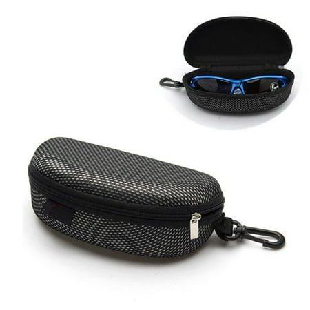 Portable Zipper Eye Glasses Sunglasses Clam Shell Hard Case Protector Box
