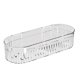 thumbnail image 1 of Esquina de ducha Caddy, estante de ducha esquinero de plástico, organizador de ducha sin perforaciones montado en la pared para baño, inodoro, estilo ovalado transparente, 1 of 14