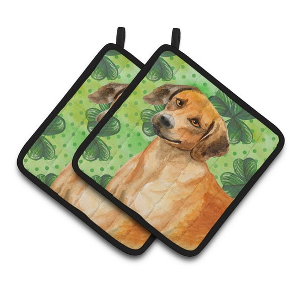 Caroline's Treasures Rhodesian Ridgeback St Patrick's Pair of Pot Holders