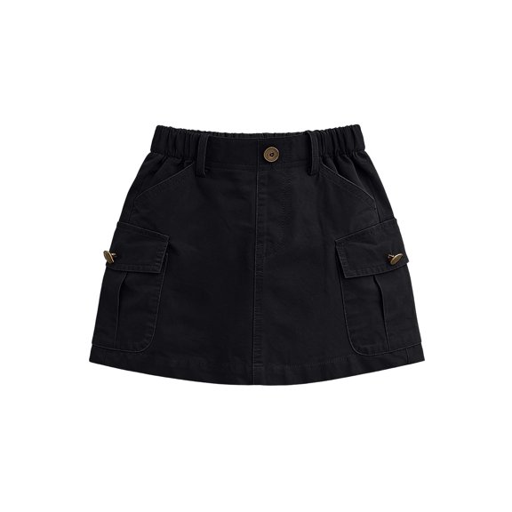 OGLCCG Girls Cargo Mini Skirts Teens Summer Elastic Waist Pencil Skirts with Pockets Trendy Cotton Casual Bodycon Y2k Skirts 3-14 Years