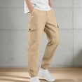 thumbnail image 4 of uublik Athletic Pants for Boys Girls Size 4T-13 Kids Cargo Pants Elastic Waist Lightweight Outdoor Jogger Pants Khaki, 4 of 6
