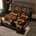 thumbnail image 2 of Dachshund Dog Twin Quilt Set,Boho Western Animal Coverlet Set Tribe Aztec Bedspread Set Bohemia Dog Print Bedding Set Room Decor 1 Pillow Case, 2 of 5