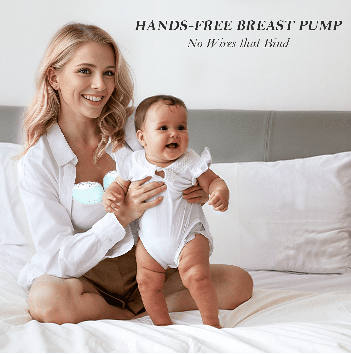 Yadala Breast Pump, Hands Free Breast Pump Portable Electric Breast Pump with 4 Modes & 12 Levels, 2 Pack, Blue
