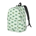 thumbnail image 1 of Disketp Cute Crocodile print Canvas Backpack Lightweight Travel Daypack Student Rucksack Laptop Backpack-, 1 of 5