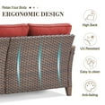 thumbnail image 5 of Opohoro 6-Piece Outdoor Conversation Set with Patio Sofa, Coffee Table, Ottomans and Swivel Rocking Chairs, Red, 5 of 12