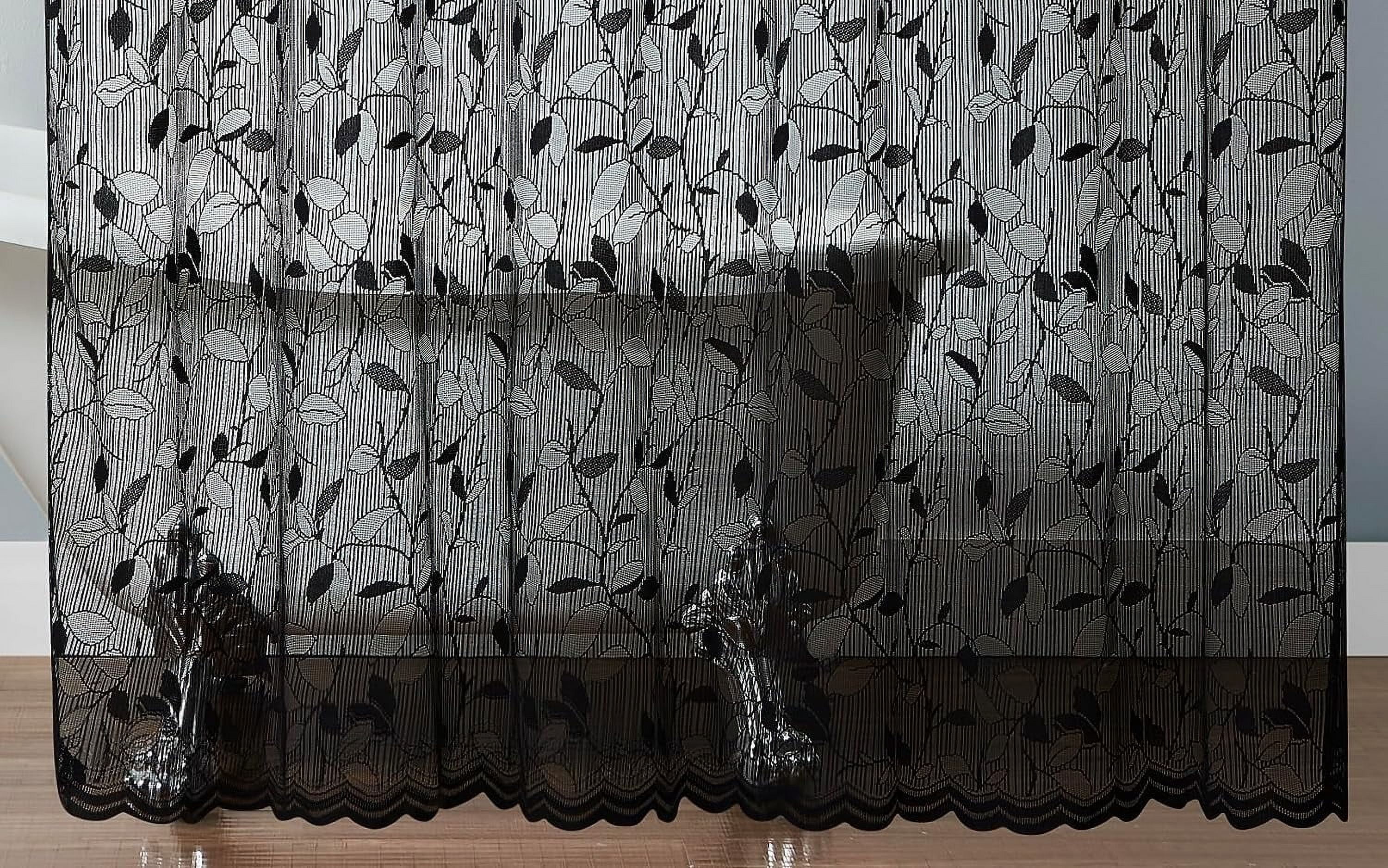 Warm Home Designs 36" W x 72" L Black Lace Shower Curtain. GR Black 36