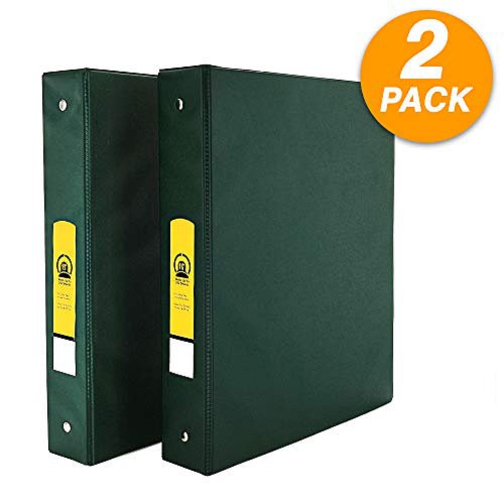 Emraw 1.5' 3-Ring Binder with 2 Side Pockets  - Available in Green (2Pk)