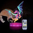 thumbnail image 1 of 3D Rock and Roll Musician Dinosaur Night Light for Boys, Three-Color Changing, Remote & Smart Touch Control, T-Rex Decor Table and Night Stand Lamp, B, 1 of 5