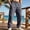 Gray, variant on Liuinsasek Men's Straight Leg Cargo Pants Drawstring Elastic with Multi-Pockets Waist Casual Loose Outdoor Sports Long Pants