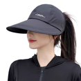 thumbnail image 4 of Women Wide Brim Ponytail Sun Hat Large‑Brim Hollow Top UV Protection Visor Cap Lightweight Outdoor Running Travel Head‑Accessory, 4 of 4