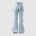 thumbnail image 6 of Ruyang Girls Jeans Flare/Bell Bottom Bow Jeans for Teen High Waist Cute Y2k Stretch Tween Denim Pants Slim Trendy Bootcut Trouser, 6 of 6