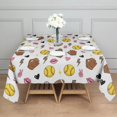 thumbnail image 3 of Colorful Softball and Fashion Icons Pattern Square Tablecloth,Waterproof Square Table Cover,Wipeable Spillproof Washable Table Cover for Home Kitchen Party Decor 42"X42"(107x107cm), 3 of 6
