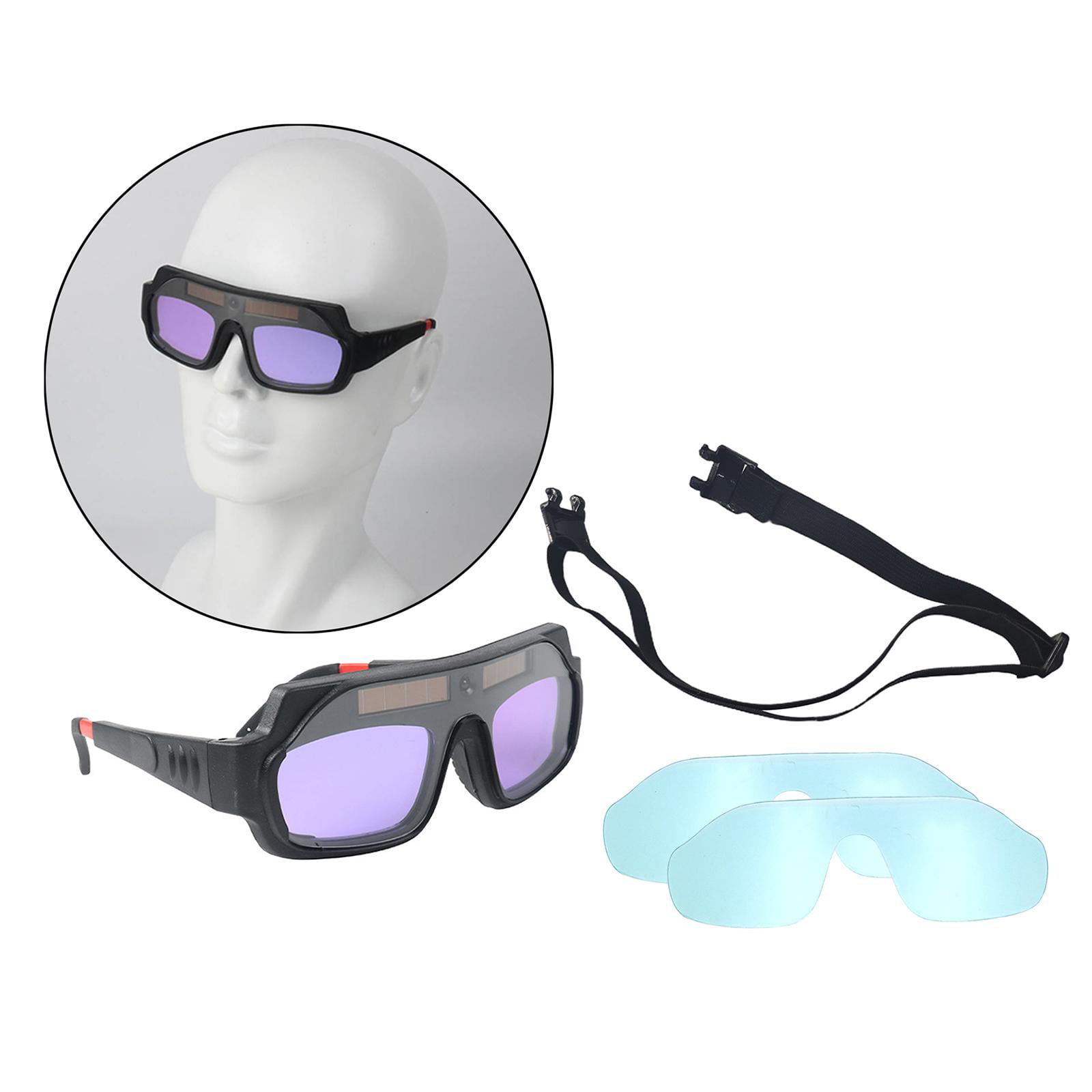 1 Pair Auto Darkening Welding Goggle Protective Eyes Goggles Anti-glare 
