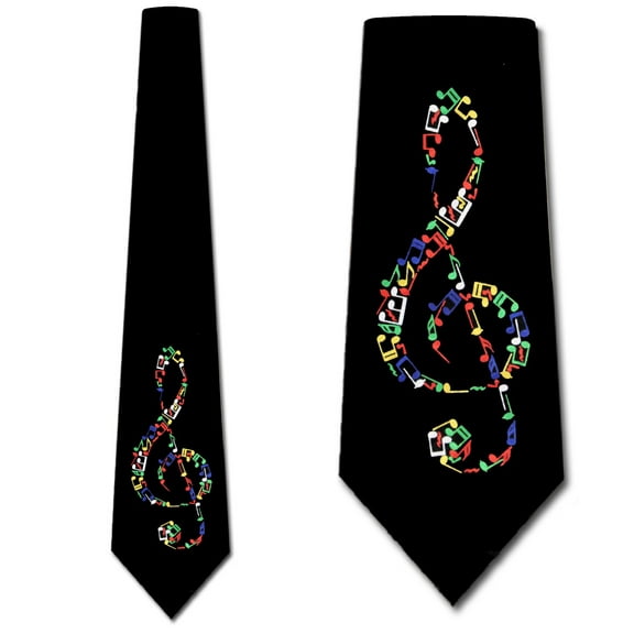 Clef Necktie Colorful Mens Tie by Steven Harris