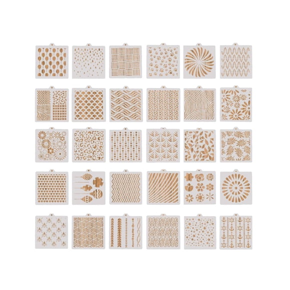 30x Art Craft Stencil Plantilla de pintura Conjunto de plantillas Flores Hojas Patrón Plantilla de pintura hueca Plantillas de dibujo para pintar