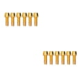 thumbnail image 4 of Greeniant Paquete de 6 tornillos para vástago de bicicleta, perno elevador de manillar de acero inoxidable para bicicleta, accesorios de mantenimiento, Oro M6 2piezas Greeniant CBP471067, 4 of 5