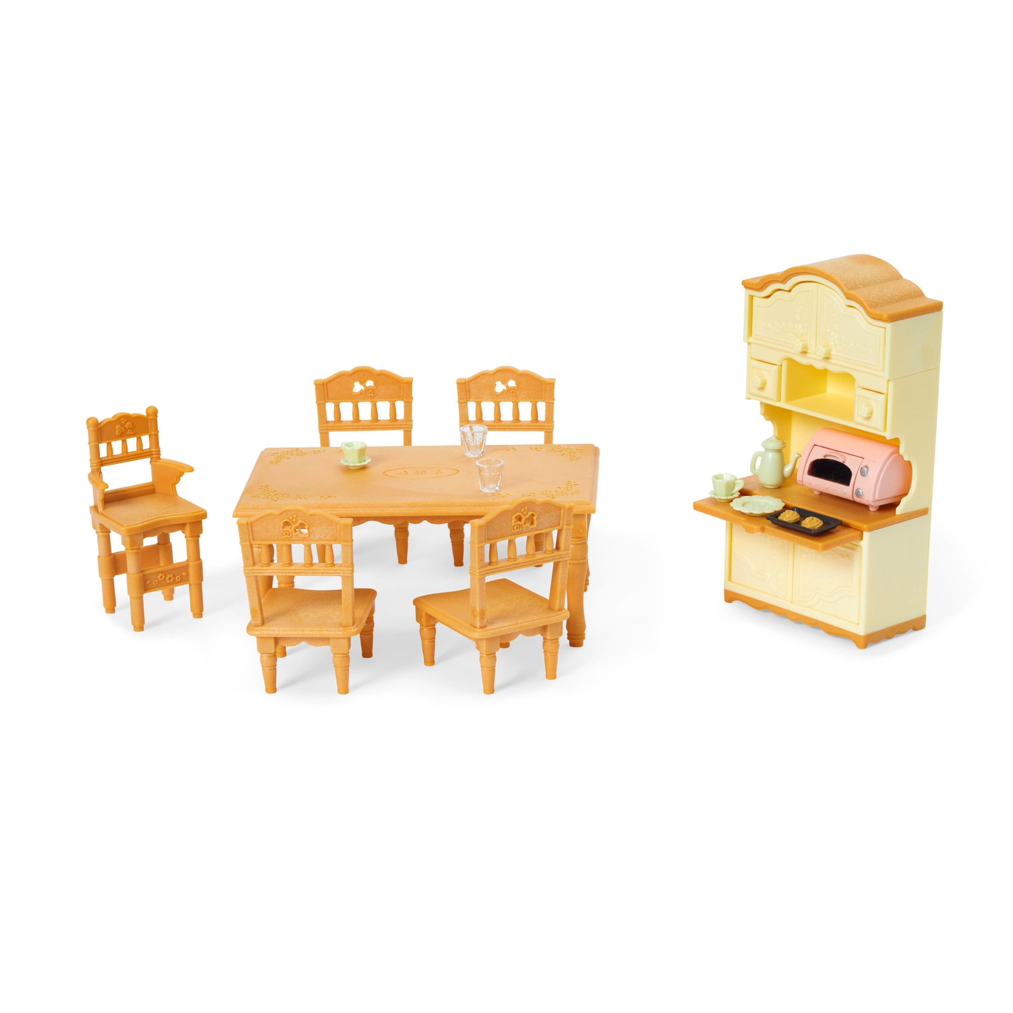 Calico Critters Dining Room Set, Dollhouse Furniture and Accessories