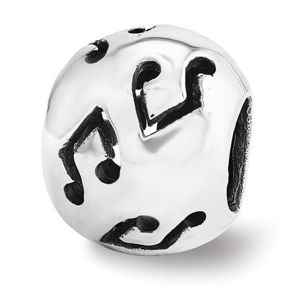 The Black Bow Sterling Silver Cutout Music Notes Bead Charm