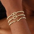 thumbnail image 2 of Gold Bracelets for Women 14K Gold Plated Bead Bracelet Cross Bracelets Hypoallergenic Bracelets Infinity Bracelets Stretch Bracelets for Women Elastic Bracelet for Women Trendy Gift, 2 of 6