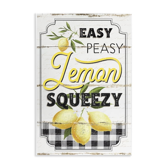 Stupell Industries Farmhouse Easy Peasy Lemon Squeezy Farmhouse Wall Plaque Art, 13 x 19, by Jennifer Pugh