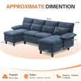thumbnail image 4 of FIONA'S MAGIC Modern U-Shaped Sectional Sofa with Double Chaise & Movable Ottomans, 4-Seat Chenille Fabric Couch for Living Room, Blue, 4 of 7