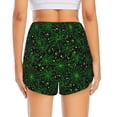 thumbnail image 4 of Uemuo Green Bright Web with Spiders Pattern Women's Athletic Shorts High Waisted Running Shorts with Liner Pockets Gym Elastic Workout Shorts-Large, 4 of 9