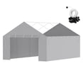 thumbnail image 5 of VEVOR Carport Replacement Canopy Cover Side Wall 13 x 20 ft, Garage Tent Shelter Tarp Heavy-Duty Waterproof & UV Protected, Easy Installation with Ball Bungees,Grey (Top and Frame Not Included), 5 of 9