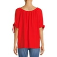 thumbnail image 4 of The Pioneer Woman Tie Short Sleeve Eyelet Top, 4 of 6