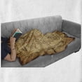 thumbnail image 6 of Island Map Soft Flannel Fleece Blanket, Super Detailed Treasure Map Grungy Rustic Pirates Gold Secret Sea History Theme, Cozy Plush for Indoor and Outdoor Use, 60" x 80", Beige Brown, by Ambesonne, 6 of 6