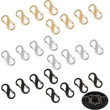 24 Piece Zipper Locks for Backpacks, Double Opening Zipper Locks Anti Theft, Mini S Carabiner Clip, Replacement Zipper Pull for Camping Hiking Luggage Outdoor Fishing Suitcase