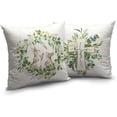 thumbnail image 2 of Spring Green Wreath Garland Throw Pillow Covers Easter Bunny Rabbit Pillow Case 20x20 He is Risen Cross Cushion Case for Living Room Home Decor Outdoor Car Set of 2, 2 of 6