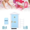 thumbnail image 4 of Mini Juego De Puerta De Madera, Mano De Obra Exquisita Detalles Vívidos Casa De Muñecas Puerta De Madera En Miniatura Para Casa De Muñecas 1:12 Cergrey Azul, 4 of 8