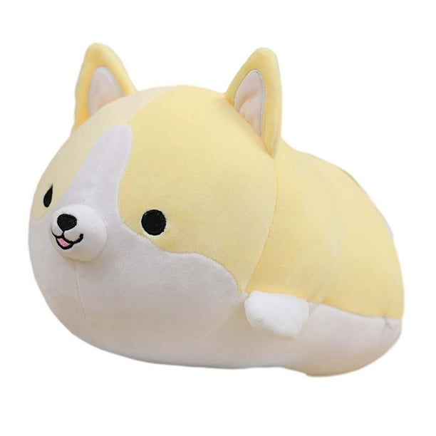 Peluche de perro Corgi, juguete suave, regalo de cumpleaños, adorno para sofá para adolescentes. Amarillo