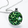 thumbnail image 2 of Saint Patrick's Day Circular Glass Pendant Necklace - Women's Statement Necklaces, 2 of 5