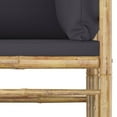 thumbnail image 5 of vidaXL 11 Piece Patio Lounge Set with Dark Gray Cushions Bamboo, 5 of 8