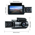 thumbnail image 3 of Hxlamzoo Dash Cam 1080p Full HD, 2 Lens Car Dvr 1080p 3" IPS Dashboard Camera Recorder, Dash Cam for Cars, Video Recorder Rear View Camera for Vehicle Parking Car Assecories, 3 of 9