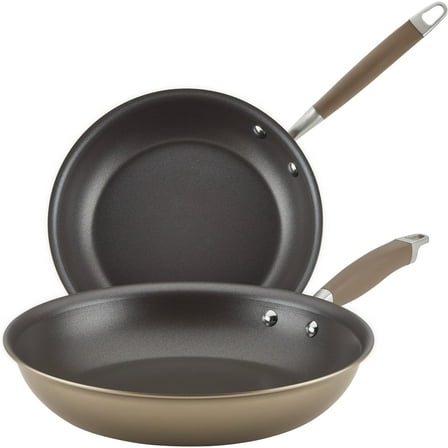 Advanced Home Hard-Anodized Nonstick Skillets (2 Piece Set- 10.25-Inch & 12.75-Inch, Bronze)